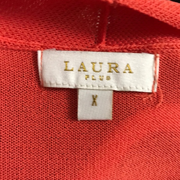 NWOT Laura Plus Long Open Front Cardigan Size X/14 Orange Long Sleeve - Picture 3 of 4